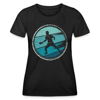 Table Tennis Ping Pong Vintage Table Tennis Player - Women's Functional T-Shirt - black - Front - AI Model Female 172 light (172cm)