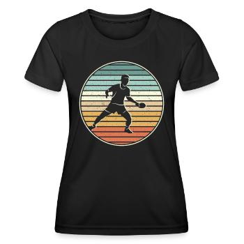 Table tennis player Ping Pong Vintage Table Tennis - Women's Functional T-Shirt - black - Front - AI Model Female 172 light (172cm)