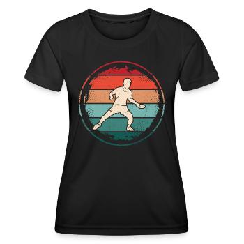 Tischtennis Ping Pong Spieler Tischtennisspieler - Frauen Funktions-T-Shirt - Schwarz - Vorne - AI Model Female 172 light (172cm)