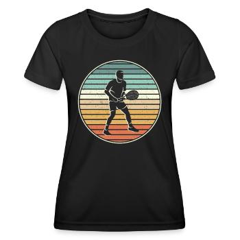 tennis player tennis coach retro tennis player - Women's Functional T-Shirt - black - Front - AI Model Female 172 light (172cm)