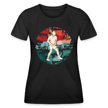 tennis player tennis club retro tennis player - Women's Functional T-Shirt - black - Front - AI Model Female 172 light (172cm)