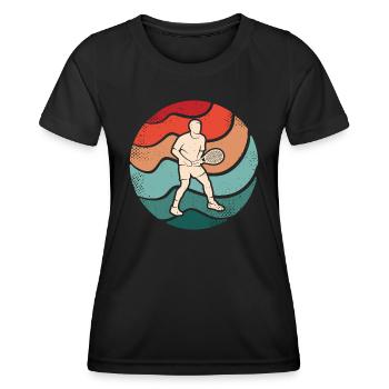 Tennis Player Vintage Tennis Game Tennis Player - Women's Functional T-Shirt - black - Front - AI Model Female 172 light (172cm)