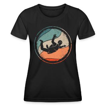 Skydiver Fallschirmspringer Retro Skydiving - Women's Functional T-Shirt - black - Front - AI Model Female 172 light (172cm)
