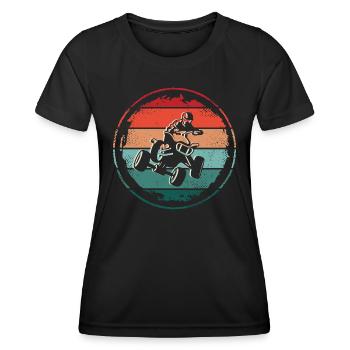 Quad Biker Vintage Quad Rider VTT hors route - T-shirt sport Femme - noir - Devant - AI Model Female 172 light (172cm)