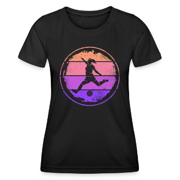 Fußballer Fußballspieler Frauen Mädchen Fußball - Frauen Funktions-T-Shirt - Schwarz - Vorne - AI Model Female 172 light (172cm)