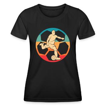 Fußballer Kinder Fußball Spieler Fußballspieler - Frauen Funktions-T-Shirt - Schwarz - Vorne - AI Model Female 172 light (172cm)