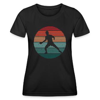 Joueur de tennis de table vintage design tennis de table - T-shirt sport Femme - noir - Devant - AI Model Female 172 light (172cm)