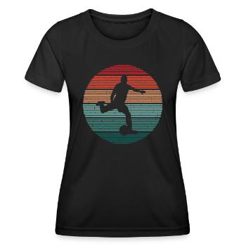Fußballer Vintage Fußballtrainer Fußballspieler - Frauen Funktions-T-Shirt - Schwarz - Vorne - AI Model Female 172 light (172cm)