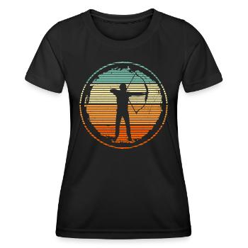 Archer Vintage Tir à l’arc Tir à l’arc - T-shirt sport Femme - noir - Devant - AI Model Female 172 light (172cm)