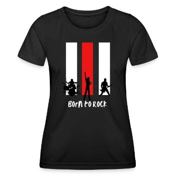 Né pour le rock - T-shirt sport Femme - noir - Devant - AI Model Female 172 light (172cm)