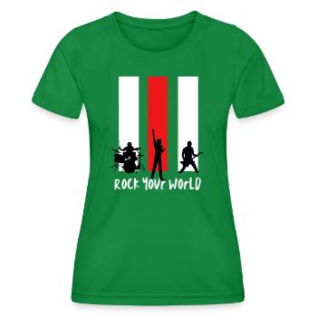 Rocken Sie Ihre Welt - Frauen Funktions-T-Shirt - Kelly Green - Vorne - AI Model Female 172 dark (172cm)