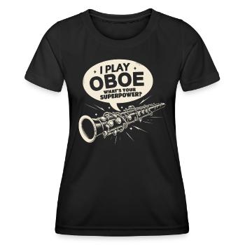 Oboe Oboistin Oboist - Frauen Funktions-T-Shirt - Schwarz - Vorne - AI Model Female 172 light (172cm)