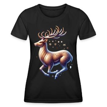 Chute de neige de renne - T-shirt sport Femme - noir - Devant - AI Model Female 172 light (172cm)