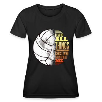Volleyball And Jesus - Women's Functional T-Shirt - black - Front - AI Model Female 172 light (172cm)