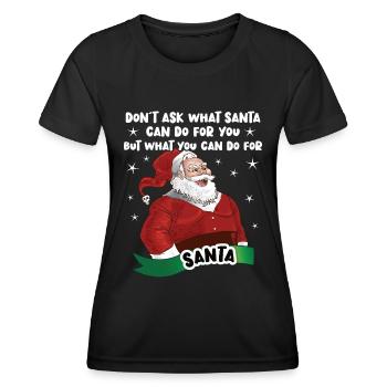 Drôle de Père Noël Père Noël Motif de Père Noël sale - T-shirt sport Femme - noir - Devant - AI Model Female 172 light (172cm)