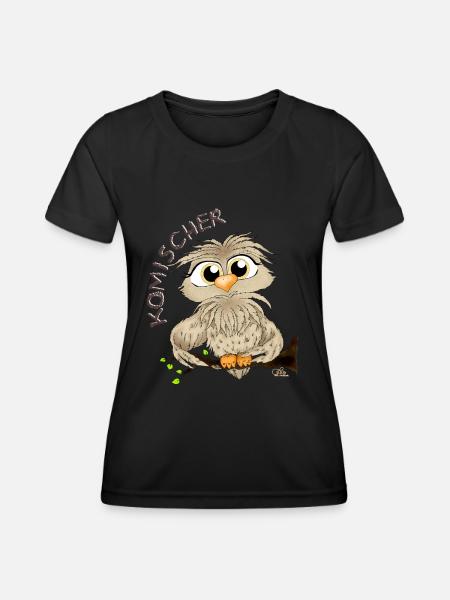 Komischer Kauz - Frauen Funktions-T-Shirt - Schwarz