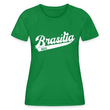 Brasilia Brazil Design - T-shirt sport Femme - vert - Devant - AI Model Female 172 dark (172cm)