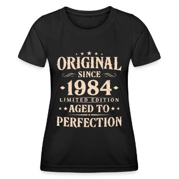 Original seit 1984 Jahrgang Geburtstag Geschenk - Frauen Funktions-T-Shirt - Schwarz - Vorne - AI Model Female 172 light (172cm)