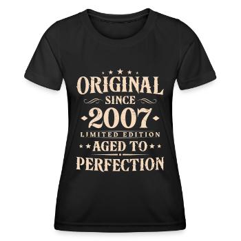 Original since 2007 Vintage Birthday Gift - Women's Functional T-Shirt - black - Front - AI Model Female 172 light (172cm)