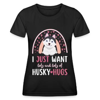 Sweet Husky Lover Kawaii - Women's Functional T-Shirt - black - Front - AI Model Female 172 light (172cm)