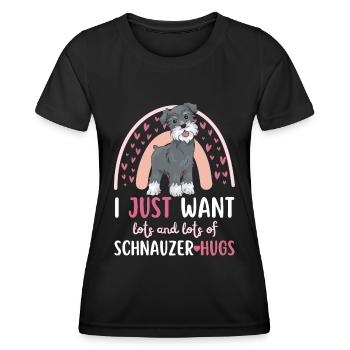 Süßer Schnauzer Hund Liebhaber Kawaii - Frauen Funktions-T-Shirt - Schwarz - Vorne - AI Model Female 172 light (172cm)