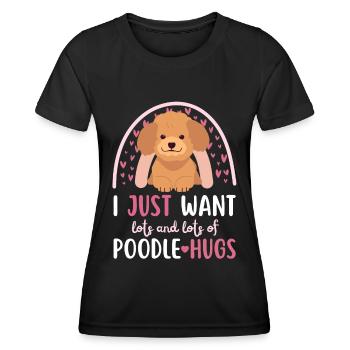 Doux caniche amoureux Kawaii - T-shirt sport Femme - noir - Devant - AI Model Female 172 light (172cm)