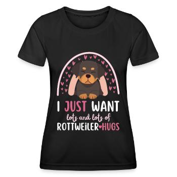 Süßer Rottweiler Liebhaber Kawaii - Frauen Funktions-T-Shirt - Schwarz - Vorne - AI Model Female 172 light (172cm)