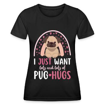 Süßer Mops Liebhaber Kawaii - Frauen Funktions-T-Shirt - Schwarz - Vorne - AI Model Female 172 light (172cm)