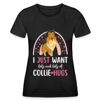 Sweet Collie Lover Kawaii - T-shirt sport Femme - noir - Devant - AI Model Female 172 light (172cm)
