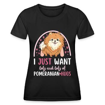 Doux nain spitz amoureux kawaii - T-shirt sport Femme - noir - Devant - AI Model Female 172 light (172cm)