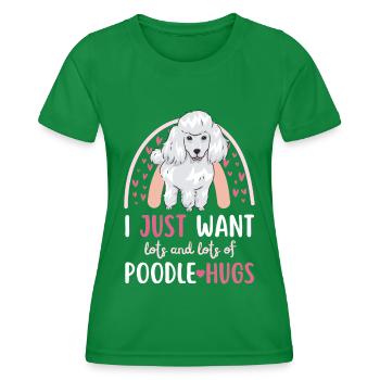 Doux caniche amoureux Kawaii - T-shirt sport Femme - vert - Devant - AI Model Female 172 dark (172cm)