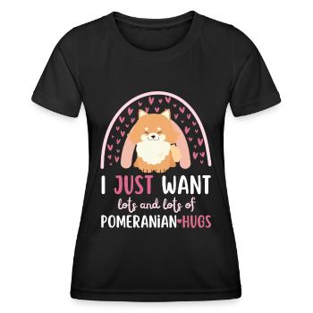 Doux nain spitz amoureux kawaii - T-shirt sport Femme - noir - Devant - AI Model Female 172 light (172cm)