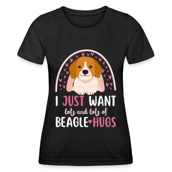 Sweet Beagle Lover Kawaii - T-shirt sport Femme - noir - Devant - AI Model Female 172 light (172cm)