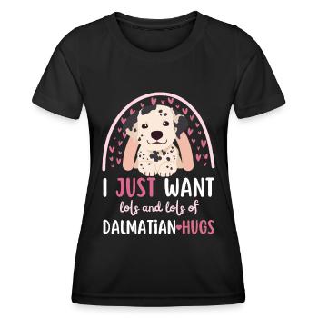 Doux amoureux dalmate kawaii - T-shirt sport Femme - noir - Devant - AI Model Female 172 light (172cm)