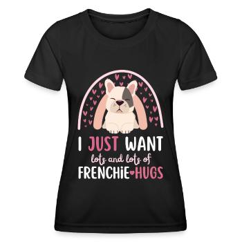 Süße Französische Bulldogge Liebhaber Kawaii - Frauen Funktions-T-Shirt - Schwarz - Vorne - AI Model Female 172 light (172cm)