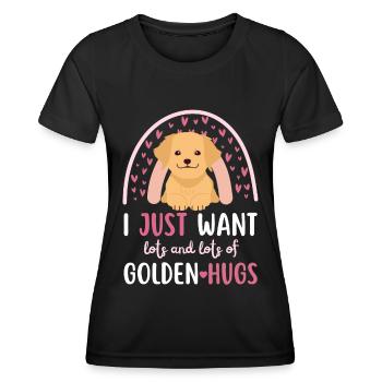 Sweet Golden Retriever Lover Kawaii - Women's Functional T-Shirt - black - Front - AI Model Female 172 light (172cm)