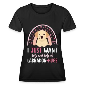 Süßer Labrador Retriever Liebhaber Kawaii - Frauen Funktions-T-Shirt - Schwarz - Vorne - AI Model Female 172 light (172cm)