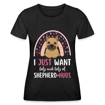 Sweet German Shepherd Lover Kawaii - Women's Functional T-Shirt - black - Front - AI Model Female 172 light (172cm)