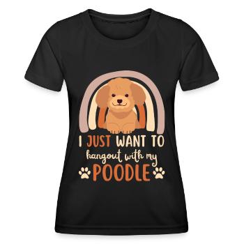 Süßer Pudel Liebhaber Kawaii - Frauen Funktions-T-Shirt - Schwarz - Vorne - AI Model Female 172 light (172cm)