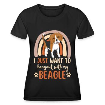 Sweet Beagle Lover Kawaii - T-shirt sport Femme - noir - Devant - AI Model Female 172 light (172cm)