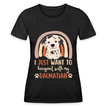 Doux amoureux dalmate kawaii - T-shirt sport Femme - noir - Devant - AI Model Female 172 light (172cm)