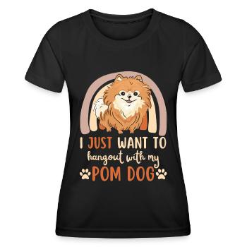 Doux nain spitz amoureux kawaii - T-shirt sport Femme - noir - Devant - AI Model Female 172 light (172cm)
