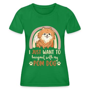 Sweet dwarf spitz lover kawaii - Women's Functional T-Shirt - kelly green - Front - AI Model Female 172 dark (172cm)