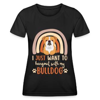 Cute English Bulldog Lovers Kawaii - Women's Functional T-Shirt - black - Front - AI Model Female 172 light (172cm)