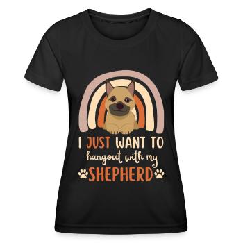 Sweet German Shepherd Lover Kawaii - Women's Functional T-Shirt - black - Front - AI Model Female 172 light (172cm)
