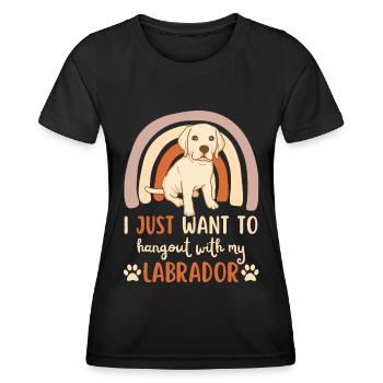 Süßer Labrador Retriever Liebhaber Kawaii - Frauen Funktions-T-Shirt - Schwarz - Vorne - AI Model Female 172 light (172cm)