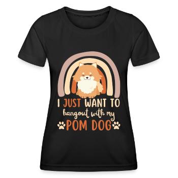 Doux nain spitz amoureux kawaii - T-shirt sport Femme - noir - Devant - AI Model Female 172 light (172cm)
