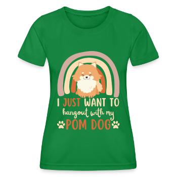 Sweet dwarf spitz lover kawaii - Women's Functional T-Shirt - kelly green - Front - AI Model Female 172 dark (172cm)