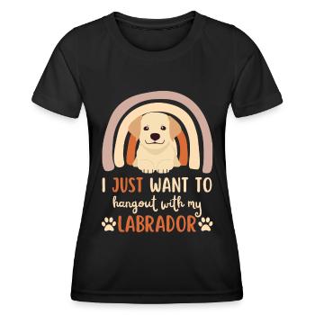 Süßer Labrador Retriever Liebhaber Kawaii - Frauen Funktions-T-Shirt - Schwarz - Vorne - AI Model Female 172 light (172cm)