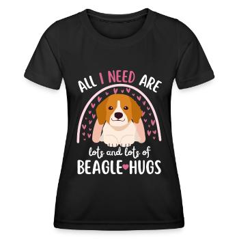 Sweet Beagle Lover Kawaii - T-shirt sport Femme - noir - Devant - AI Model Female 172 light (172cm)